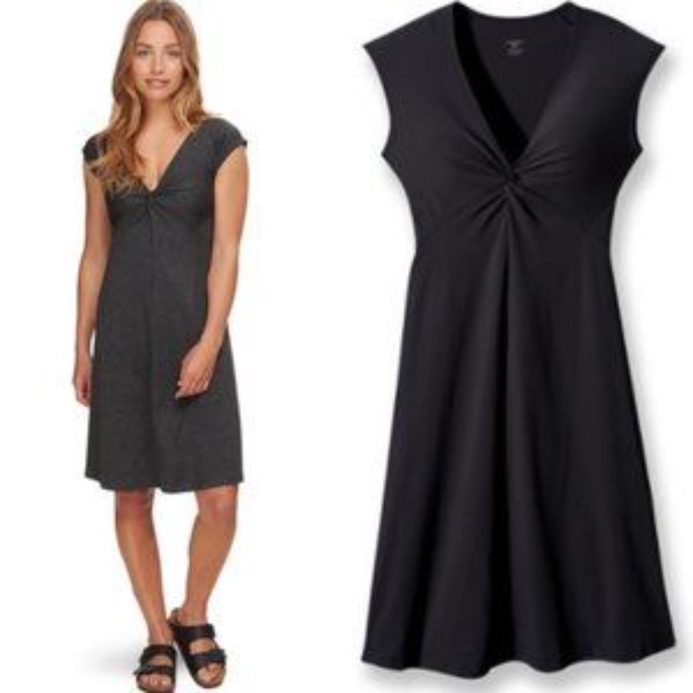 Patagonia Bandha Twist Front Midi Dress Black M